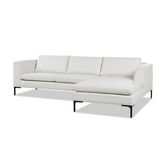 Weylyn 102" RAF Chaise Sectional Sofa, Alabaster Off White Tweed