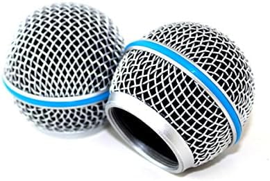 Weymic Replacement Blue Steel Mesh Microphone Grill Head for Shure Sm58 Wireless Microphone and Wired Mics, Beta 58 a Shure Sv100 Wireless Mics Pgx24/slx24/sm58
