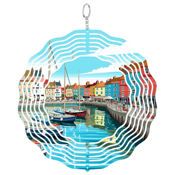 Weymouth Beach Wind Spinner, Kinetic 3D Seaside Garden Decor Outdoor Yard Art