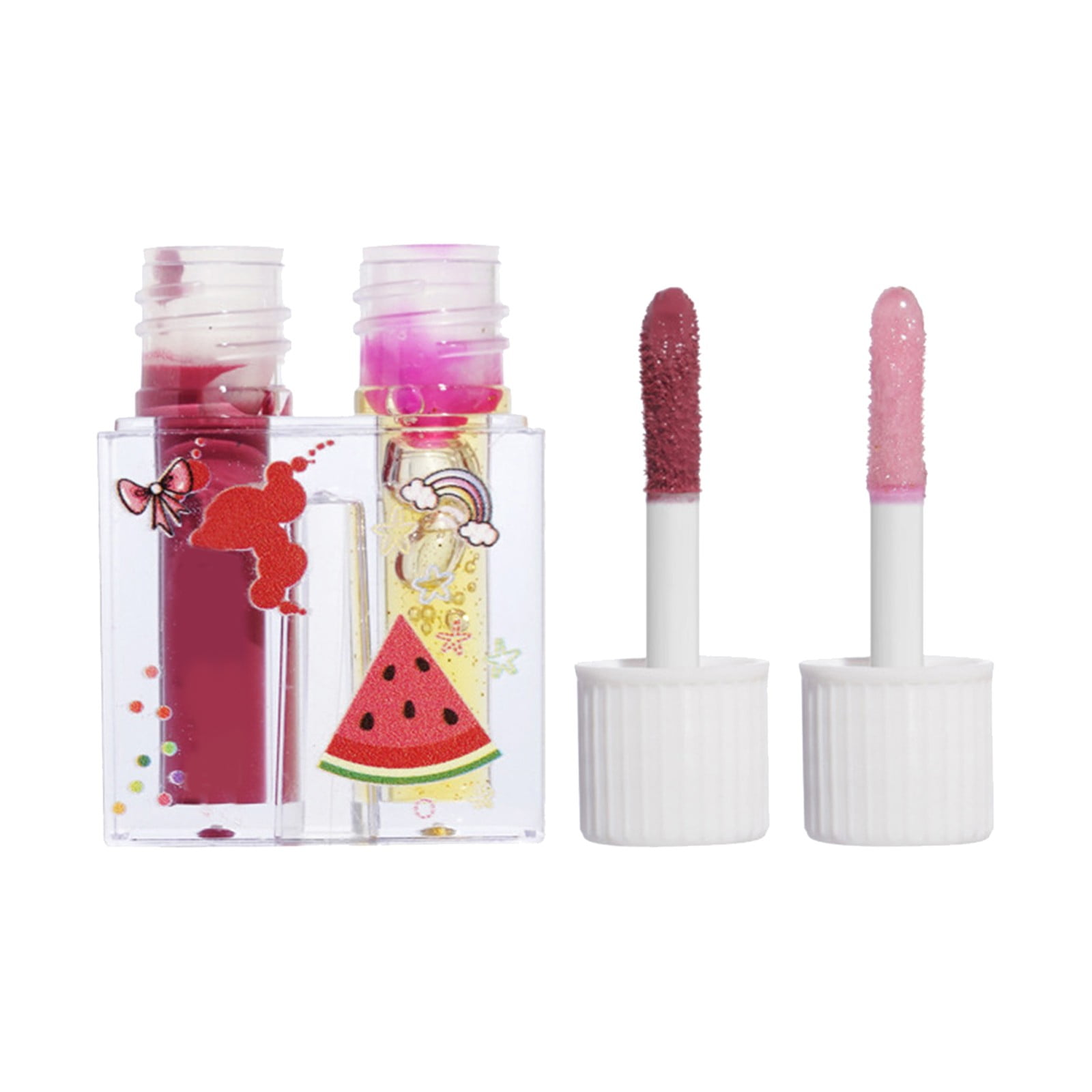 Weyolog Plumping Lip Gloss Double Headed Fruit Lip Gloss Set