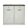 thumbnail image 1 of Wf003- Tc2-7034K Double Door Trash Can Tilt Trash Cabinet Kitchen Trash Can- White,White Solid Wood Furniture Primary Living Space Cabinets, 1 of 4