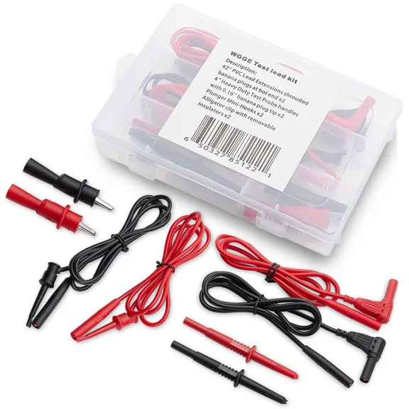 Wgge Wg-012 Electronic Test Lead Kit With Insulation Alligator Clips,Multimeters