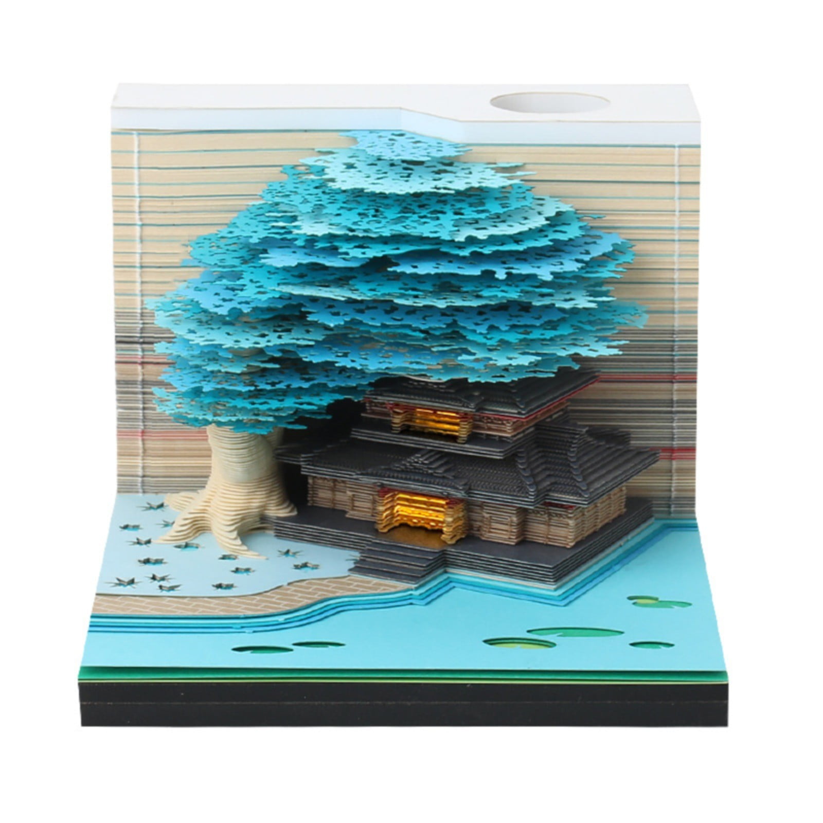 Wgmhea 2025 Desk Calendar with Led Lights Paper Carving 3D Calendar