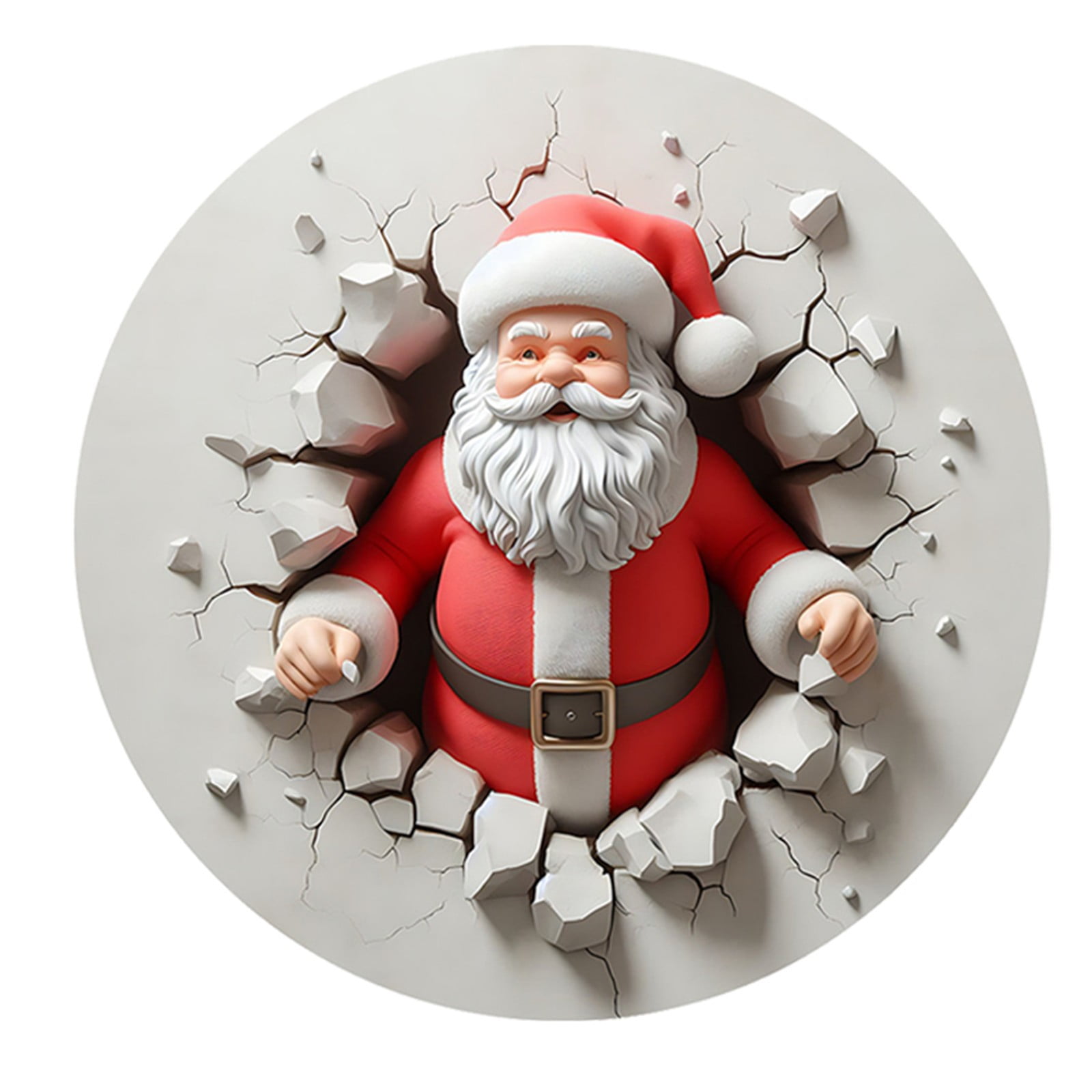 Ceramic Springtime Santa Easter Clearance Wgmhea Spring Decor Christmas Santa behind White Hole ...