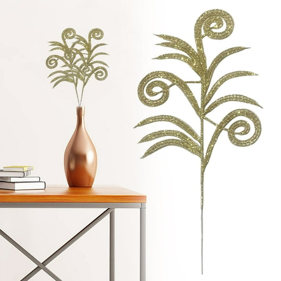 Easter Wgmhea Wedding Decor 5Pcs Christmas Gold Leaves Decorations, Artificial Flowers & Xmas Garland Picks for Tree, Hollys Leaves & Floral Cake Spray Flowers for De Back to Campus