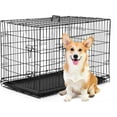 thumbnail image 1 of WgoodW 30 Inch Dog Crates for Medium Small Dogs Folding Metal Wire Crates Dog Kennels Outdoor and Indoor Pet Dog Cage Crate with Double-Door,Divider Panel, Removable Tray,Black, 1 of 8