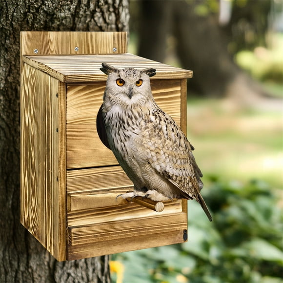 WgoodW Spacious Owl Nesting Box Screech Owl House Wood Wildlife Bird House Easy to Hang
