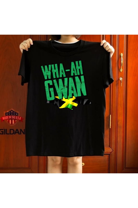 Wha Ah Gwan Unisex Tee Rasta Greeting Bold Cultural Message Graphic Tee,for unisex up to 5XL