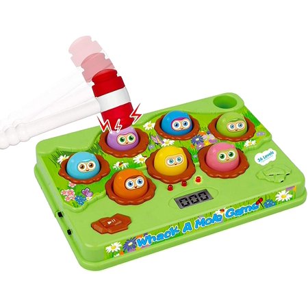 Classic Mole Whacking Electronic Arcade Game - Kids Educational Musical Learning Bilingual Toy