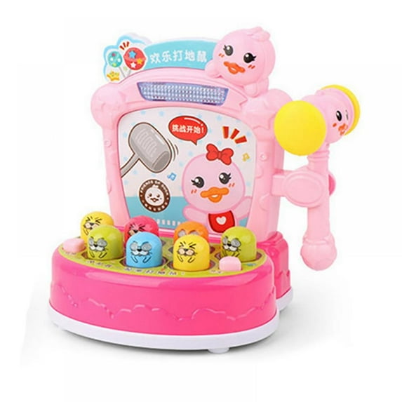 Whack Mole Game Toy With Light and Music, Developmental Toy Interactive Toy, Mini Electronic Arcade Game with 2 Hammers, Gift Idea for Toddler Kids Boys Girls