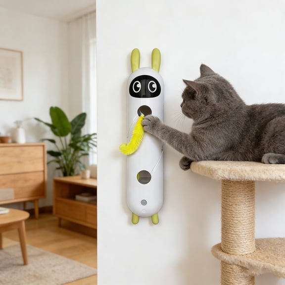 Whack A Worm Cat Toy, Caterpillar Cat Toy Interactive, Smart Motion Cats Toys with Worm Design, USB Rechargeable, Suction Cup for Stable Play for Indoor Cats