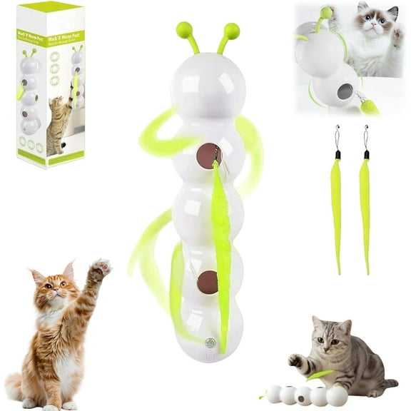 Whack a Worm Cat Toy, Interactive Caterpillar Cat Toy with Motion Sensor, Interactive Caterpillar Smart Motion Cats Toys with Worm Design for Stable Play (1PC)