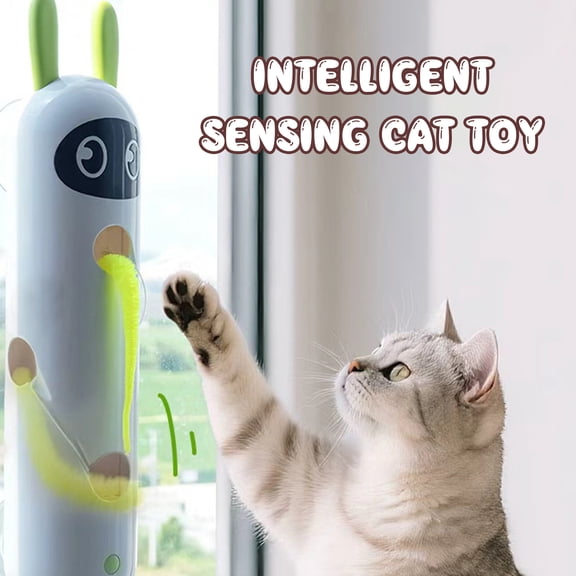 Whack a Worm Post Cat Toy, Caterpillar Cat Toy Interactive,Smart Motion Cat Toys with Worm Design,Funny Electric Automatic Wiggly Pet Toys,with Suction Cup,Replaceable Tail, Active Indoor Play