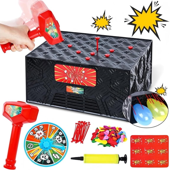 Whack a Balloon Game, Balloon Pop Game, Blast Box Board Games for Family Night Juegos De Mesa Birthday Gifts Party Supplies