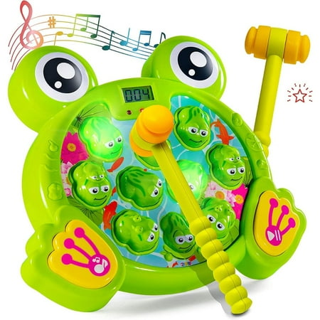 Whack a Frog Game Interactive Game for Toddler, Learning, Active, Early Developmental Toy, Fun Gift Boys and Girls, 2 Hammers Included Play22USA