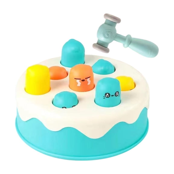 Whack-a-Mole Game for 2-3 Years, Cake-Shaped Toy with Hammer, Hand-Eye Coordination Training, Educational Early Learning Toy for 2-3 Years