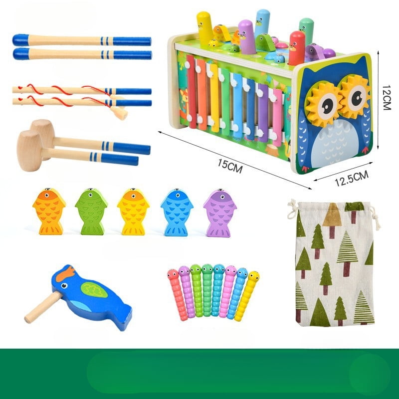 Whack-a-Mole Wooden Knocking Toy Pounding Table, Educational Tool for ...