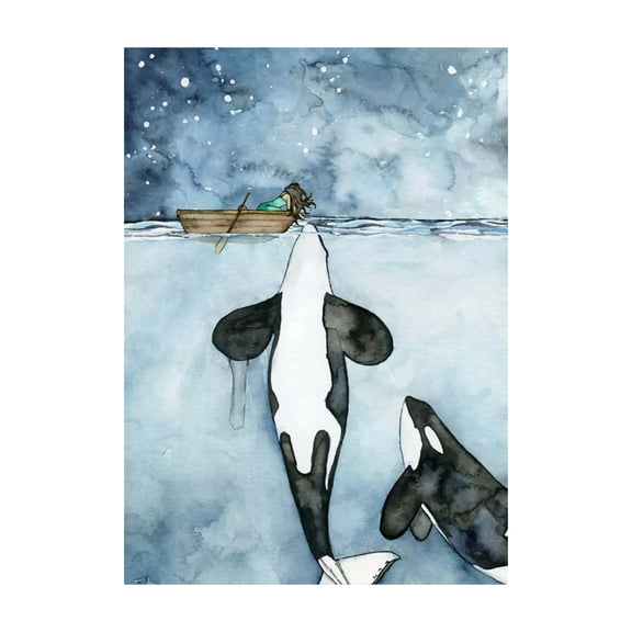 Whale Abstract Canvas Wall Art Painting Home Decoration Living Room Bedroom Office Framed Ready To Hang Modern Coastal Theme Minimalist Sea Animal