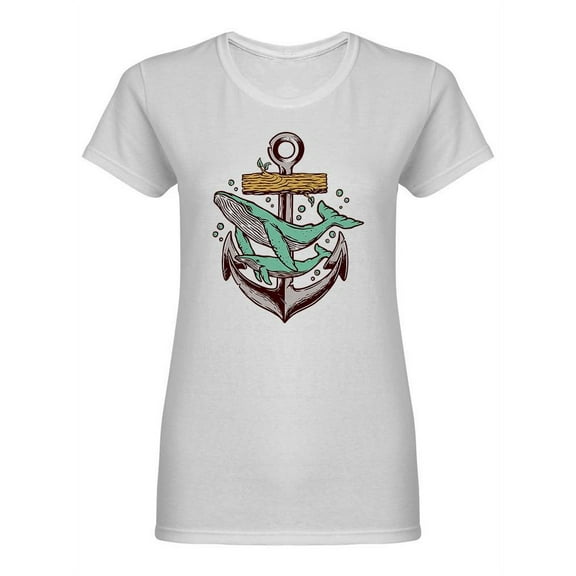 Whale And Anchor Shaped T-Shirt Women -Image by Shutterstock, Female Small