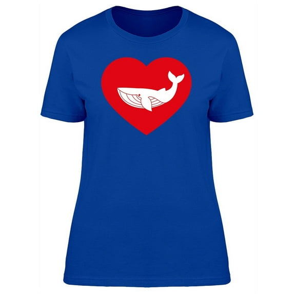 Whale And Heart Love T-Shirt Women -Image by Shutterstock, Female Large