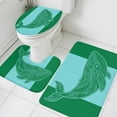 thumbnail image 1 of Whale Bathroom Rugs Set Summer Beach Non Slip Absorbent Soft Bath Mats 3 Piece Set with Bathroom Rug, U-Shaped Floor Mat, Toilet Seat Cover Small Size, 1 of 9