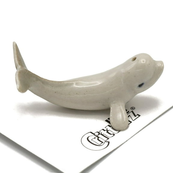 Whale - Beluga Whale "Sea Canary" - miniature porcelain figurine