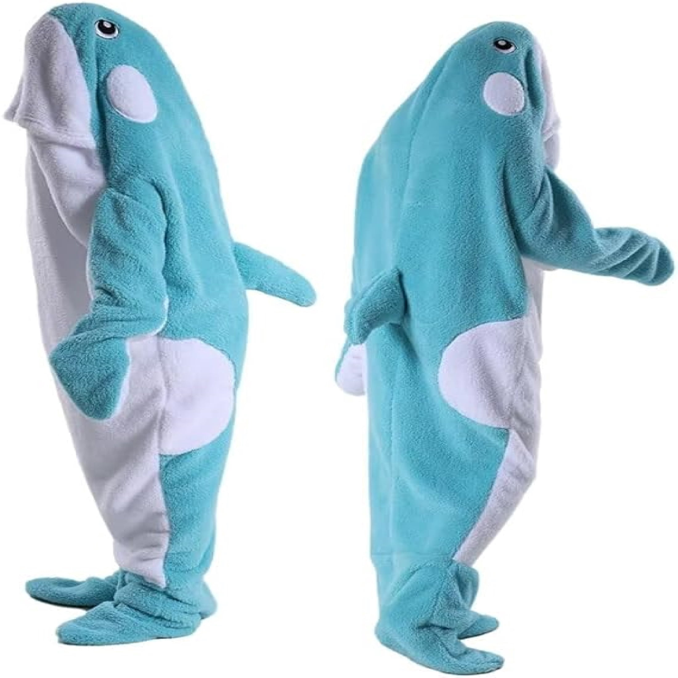 Whale Blanket Hoodies Whale Onesie Wearable Cartoon Blanket Soft Plush Whale Costume Pajamas Animals Sleeping Bag
