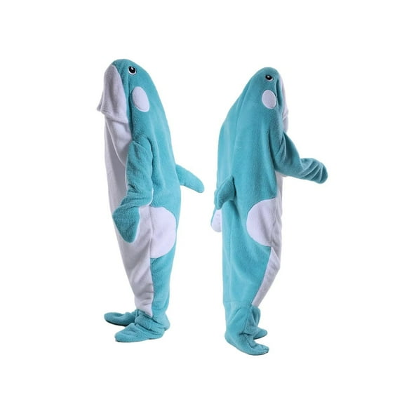 Whale Blanket Onesie For Adult Wearable Whale Blanket Hoodie Super Soft Comfortable Warm Whale Costume For Cosplay Blue Whale Shark Onesie