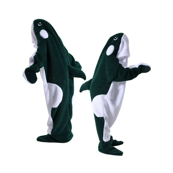 Whale Blanket Onesie For Adult Wearable Whale Blanket Hoodie Super Soft Comfortable Warm Whale Costume For Cosplay Green Whale Shark Onesie