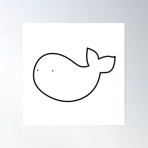 Whale Blob Poster Wall Art, Modern Wall Decor For Living Room Bedroom, 24x24 UNFRAMED