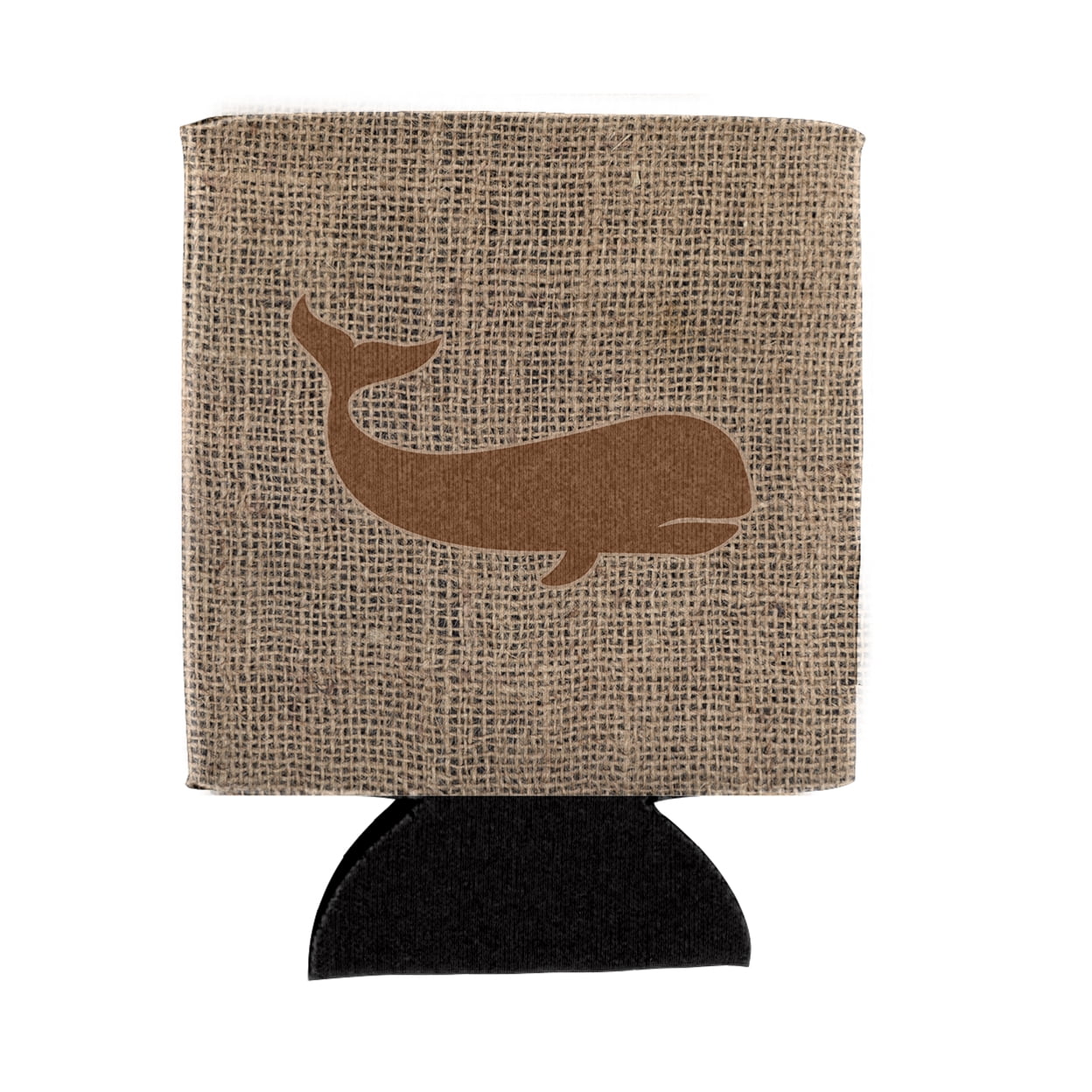 Whale Burlap and Brown Can or Bottle Beverage Insulator Hugger