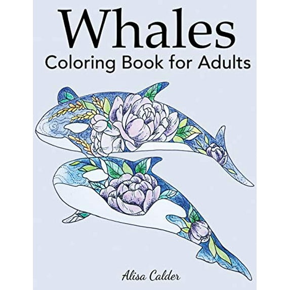 Pre-Owned Whale Coloring Book for Adults (Animal Coloring Books) Paperback