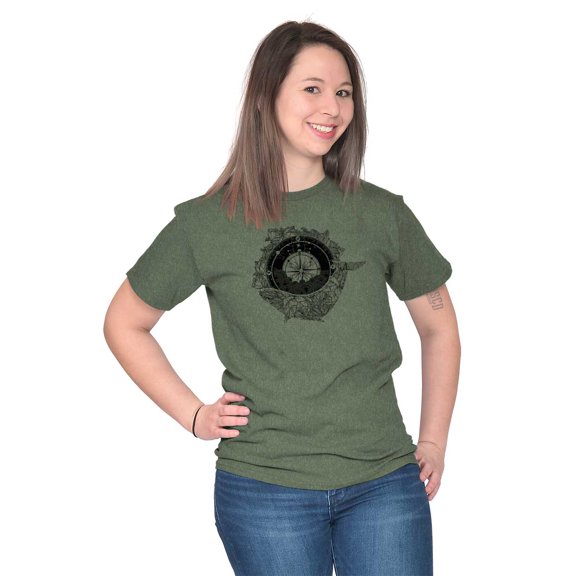 Whale Compass Free Spirit Animal Women's Plus Size Graphic Tee Brisco Brands 2X