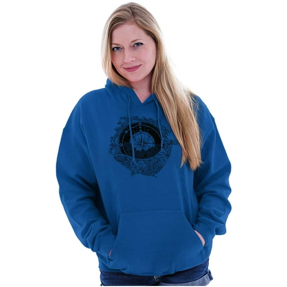 Whale Compass Free Spirit Animal Women Plus Size Graphic Pullover Hoodie Brisco Brands 3X