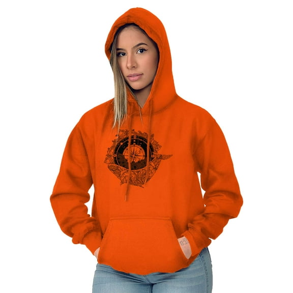 Whale Compass Free Spirit Animal Women Plus Size Graphic Pullover Hoodie Brisco Brands 5X