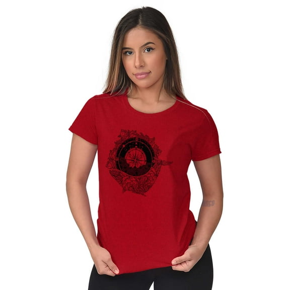 Whale Compass Free Spirit Animal Womens Slim Fit Graphic Tee Brisco Brands X