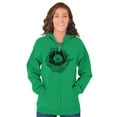 thumbnail image 1 of Whale Compass Free Spirit Animal Zip Hoodie Sweatshirt Women Brisco Brands 2X, 1 of 6