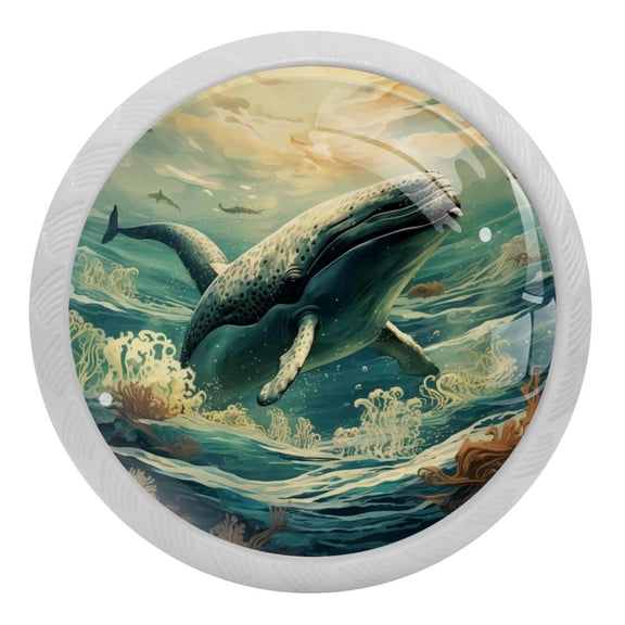 Whale Crystal Glass Drawer Knob Pull Ergonomic 30mm Circle Glowing Furniture Cabinet Handle for Kitchen Dresser Cupboard Wardrobe