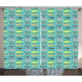 thumbnail image 1 of Ambesonne Whale Curtains 2 Panel Set, Colorful Orca Silhouettes, 108" x 96", Multicolor, 1 of 3