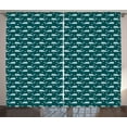 thumbnail image 1 of Ambesonne Whale Curtains 2 Panel Set, Kings of the Ocean Asleep, 108" x 108", Pale Blue Beige Teal, 1 of 3