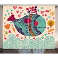 thumbnail image 1 of Ambesonne Animal Curtains 2 Panel Set, Colorful Whales Plants, 108" x 84", Multicolor, 1 of 3
