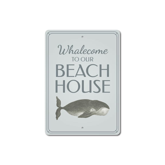 Whale Decor, Funny Whale Sign, Whale Lover Sign, Whale Beach Decor, Whale Beach Sign, Welcome Whale Lover Aluminum Sign - 10x14 inches