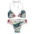 thumbnail image 1 of Whale Detachable Sponge Adjustable Strap Bikini Set Two-Pack Swim Suits - Ideal for Beach and Pool Scenes, 1 of 6