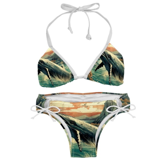 Whale Detachable Sponge Adjustable Strap Bikini Set Two-Pack Swim Suits for WomenToolStrip with applicable scenes