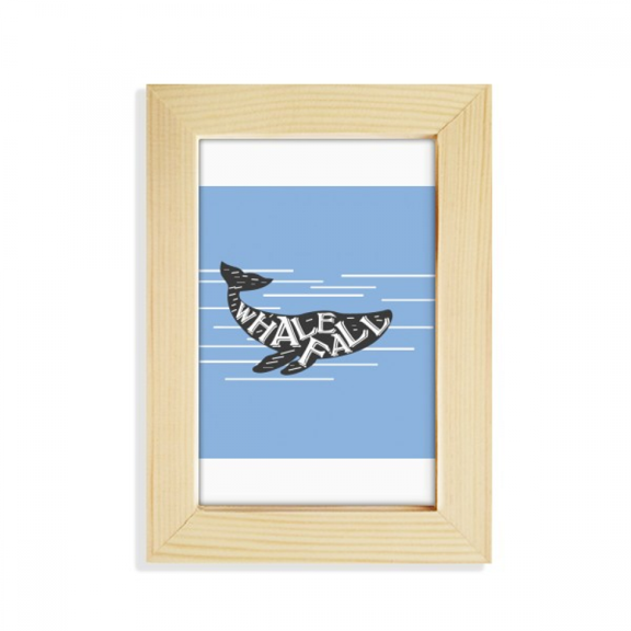 Whale Drop Outline Swimng Desktop Display Photo Frame Picture Art Painting 5x7 inch