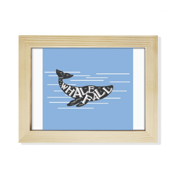 Whale Drop Outline Swimng Desktop Photo Frame Picture Art Decoration Painting 6x8 inch