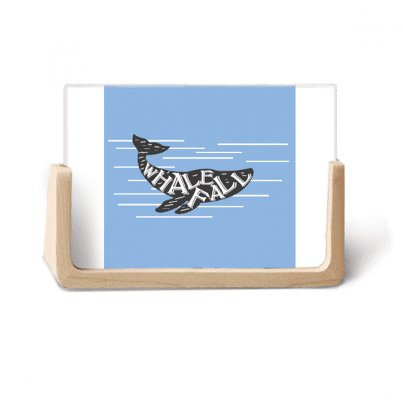 Whale Drop Outline Swimng Photo Wooden Photo Frame Tabletop Display