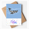thumbnail image 1 of Whale Drop Outline Swimng Welcome Back Greeting Cards Envelopes Blank, 1 of 4