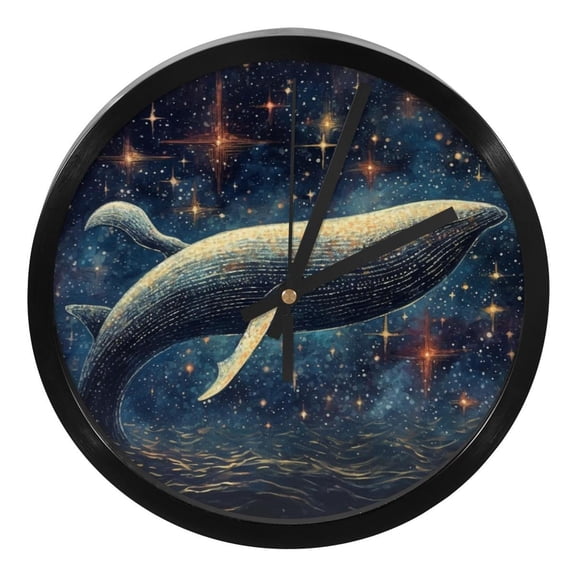 Whale Elegant Mother's Day Decor Wall Clock for Home Office | Silent Quartz Movement