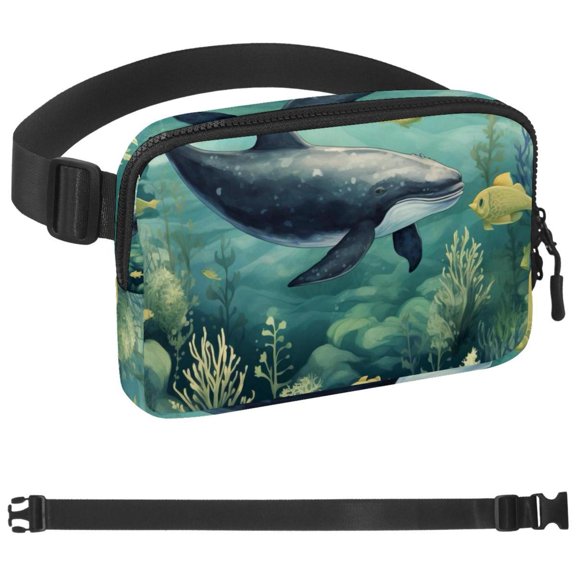 Whale Fanny Pack for Women Men - Waist bag with Pockets, Gifts for Enjoy Sports Traveling Workout Casual Hands-Free crossbody bags Fits Phone